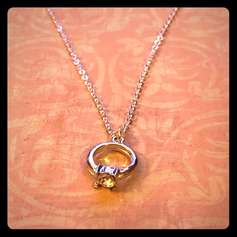 💜💍Sterling silver Engagement Ring Necklace💍💜